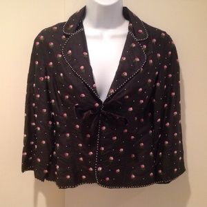 SOLD-Anthropologie Odille Embroidered Jacket Sze 6